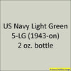 U.S. Navy LIGHT GREEN 5-LG (1943 revised) 2 oz. bottle (Airbrush-ready) tcp-1039-2