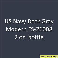 U.S. Navy MODERN DECK GRAY (all other ships) FS-26008 2 oz bottle (Airbrush-ready) Tru-Color Paint SPECIAL ORDER ONLY - Arizona Hobbies LLC