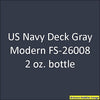 U.S. Navy MODERN DECK GRAY (all other ships) FS-26008 2 oz. bottle (Airbrush-ready) tcp-1045-2