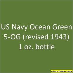 U.S. Navy OCEAN GREEN 5-OG (revised 1943) 1 oz bottle (Airbrush-ready) Tru-Color Paint - Arizona Hobbies LLC