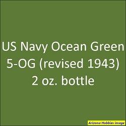 U.S. Navy OCEAN GREEN 5-OG (revised 1943) 2 oz bottle (Airbrush-ready) Tru-Color Paint SPECIAL ORDER ONLY - Arizona Hobbies LLC