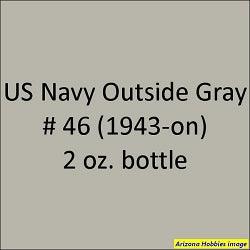 U.S. Navy OUTSIDE GRAY No. 46 (1944-1945) 2 oz bottle (Airbrush-ready) Tru-Color Paint SPECIAL ORDER ONLY - Arizona Hobbies LLC