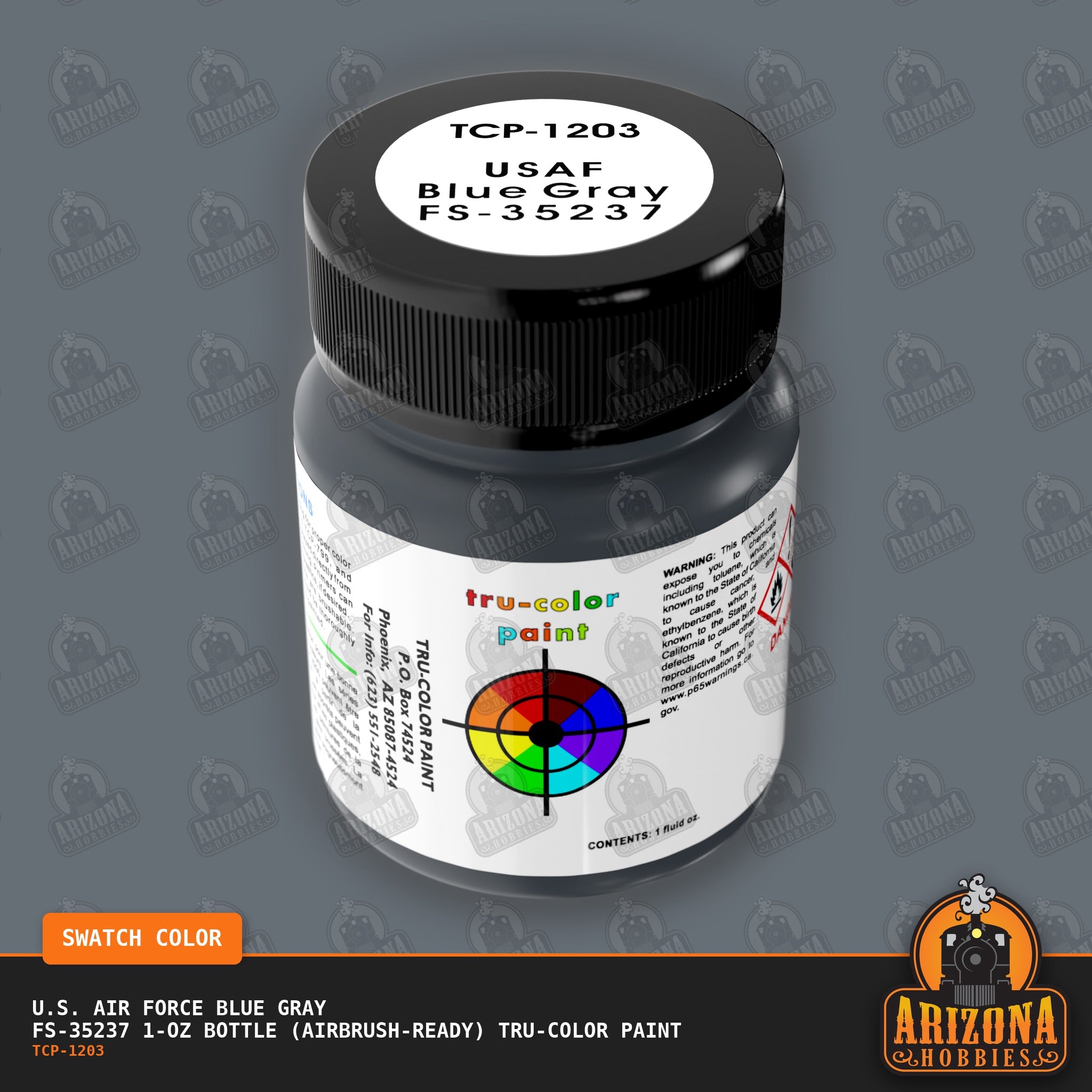 U.S. Air Force BLUE GRAY FS-35237 1-oz bottle (Air-brush) Tru-Color Paint-with color swatch-Arizona Hobbies