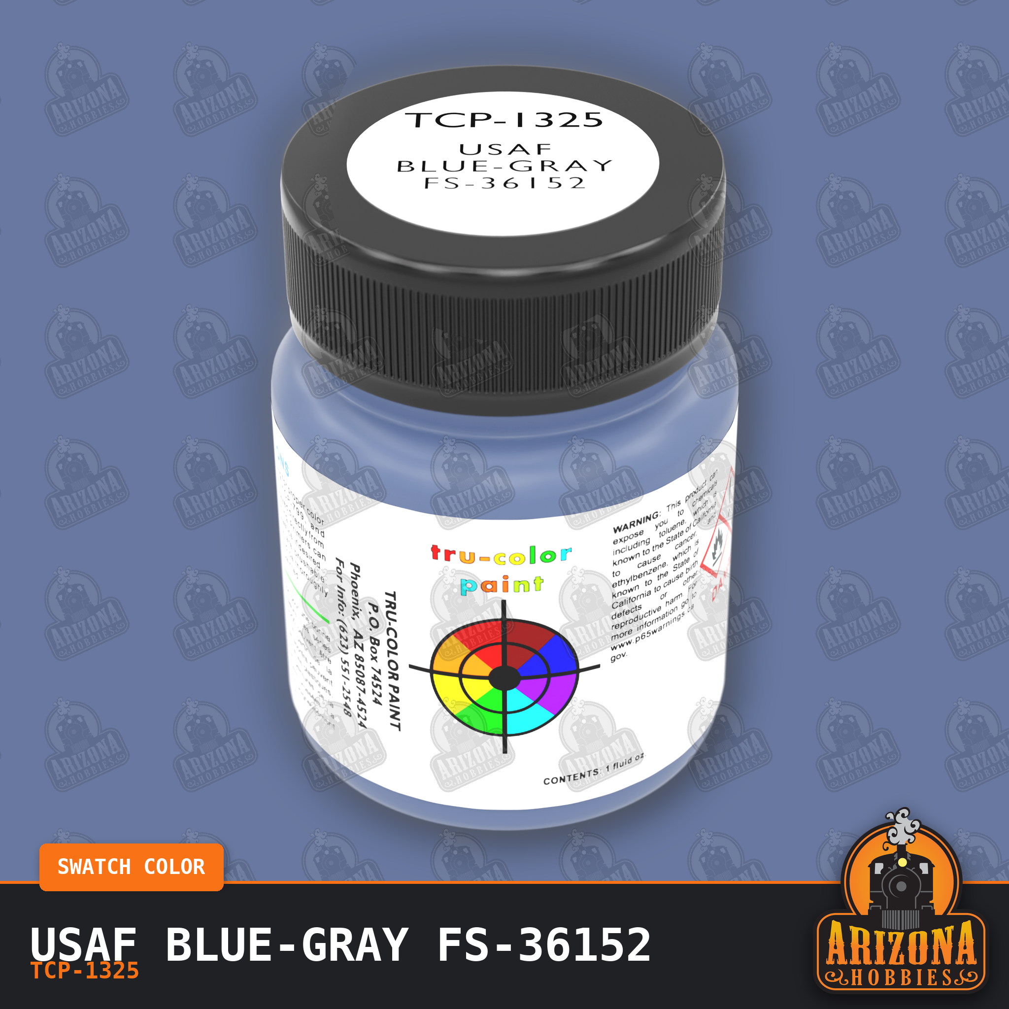 U.S. Air Force BLUE-GRAY FS-36152 1-oz bottle (Air-brush) Tru-Color Paint-with color swatch-Arizona Hobbies