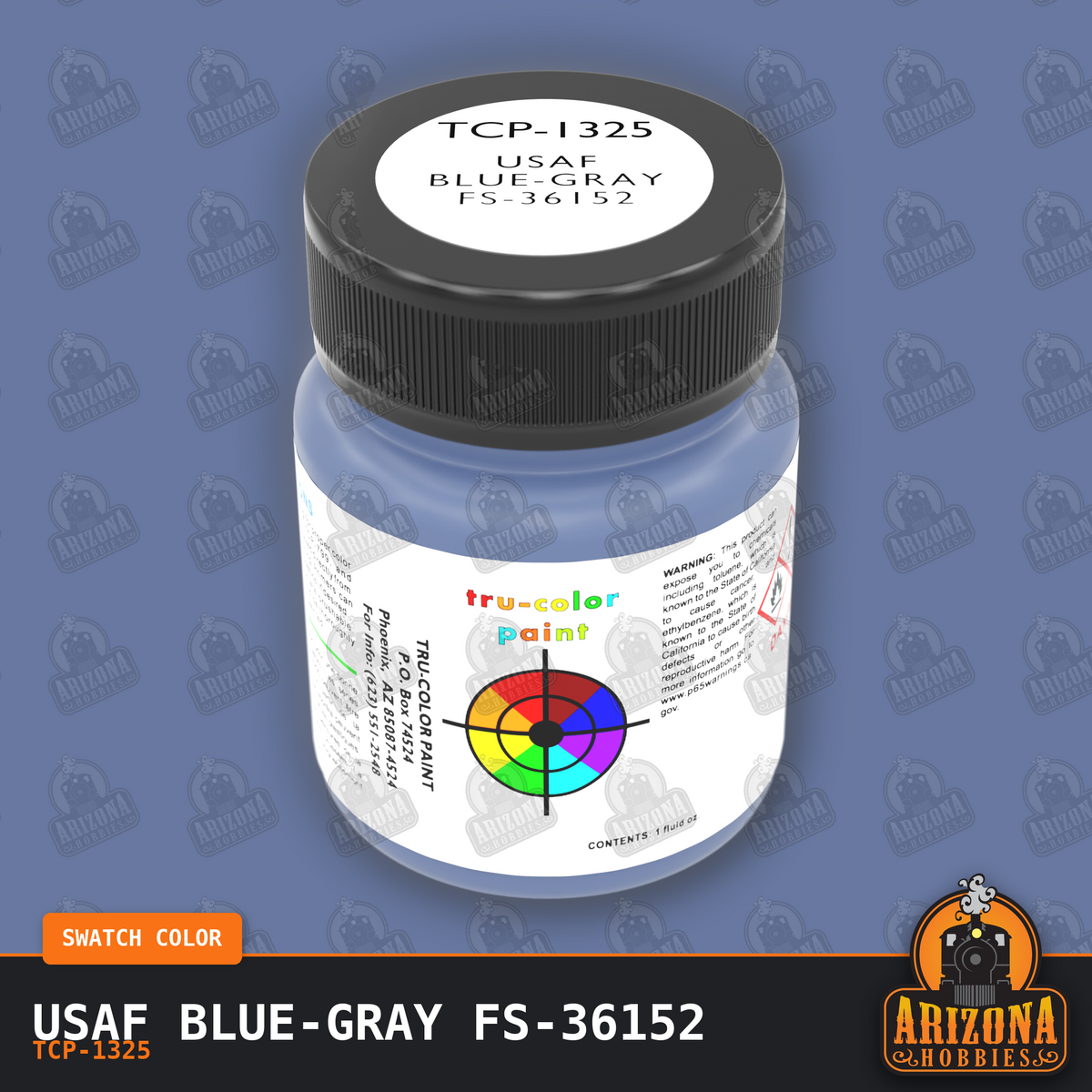U.S. Air Force BLUE-GRAY FS-36152 1-oz bottle (Air-brush) Tru-Color Paint-with color swatch-Arizona Hobbies