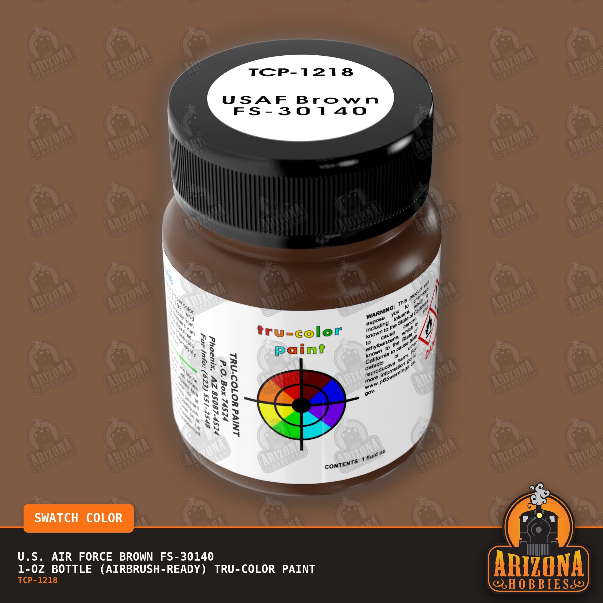 U.S. Air Force BROWN FS-30140 1-oz bottle (Air-brush) Tru-Color Paint-with color swatch-Arizona Hobbies