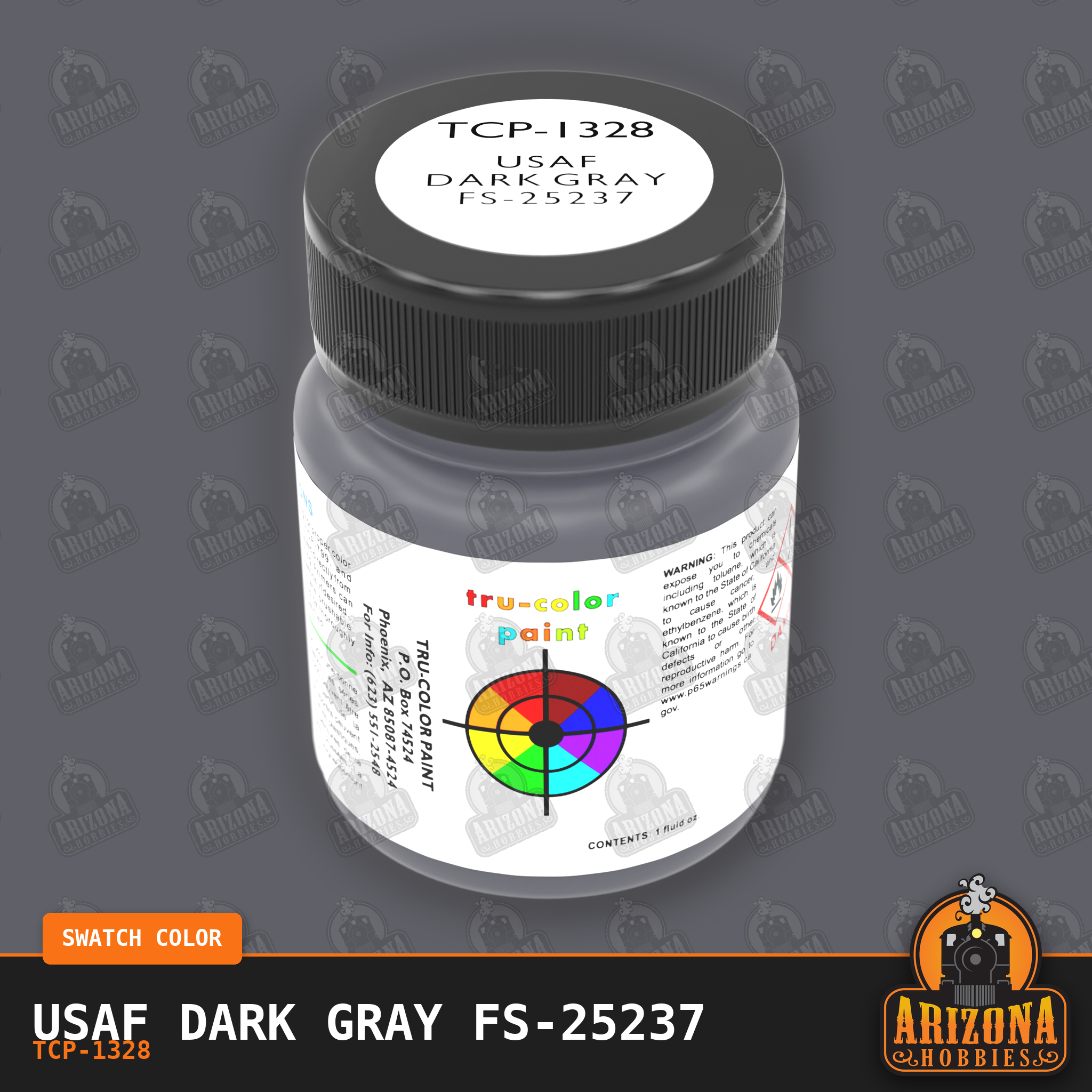 U.S. Air Force DARK GRAY FS-25237 1-oz bottle (Air-brush) Tru-Color Paint-with color swatch-Arizona Hobbies