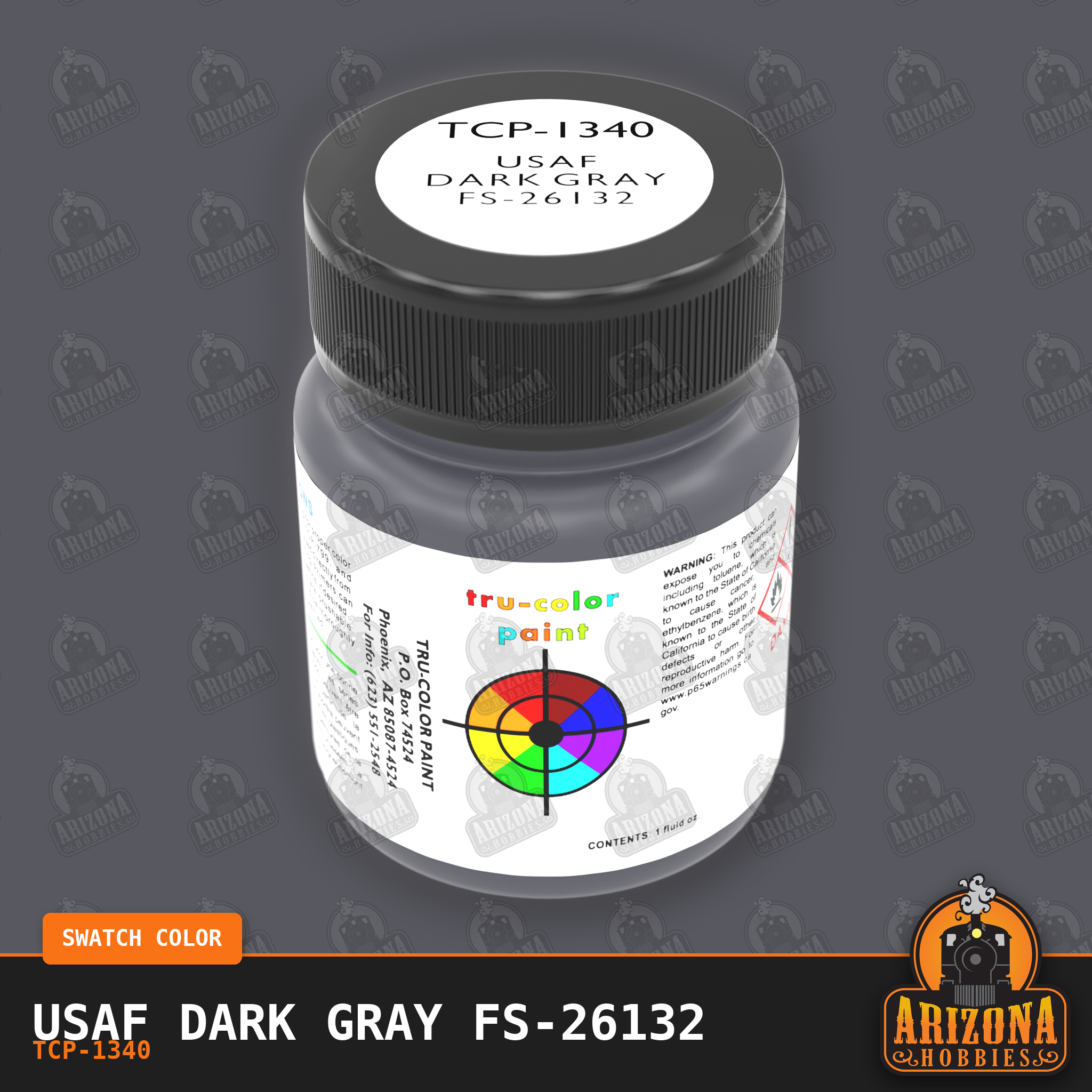 U.S. Air Force DARK GRAY FS-26132 1-oz bottle (Air-brush) Tru-Color Paint-with color swatch-Arizona Hobbies