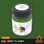 U.S. Air Force GREEN FS-34086 1-oz bottle (Air-brush) Tru-Color Paint-with color swatch-Arizona Hobbies