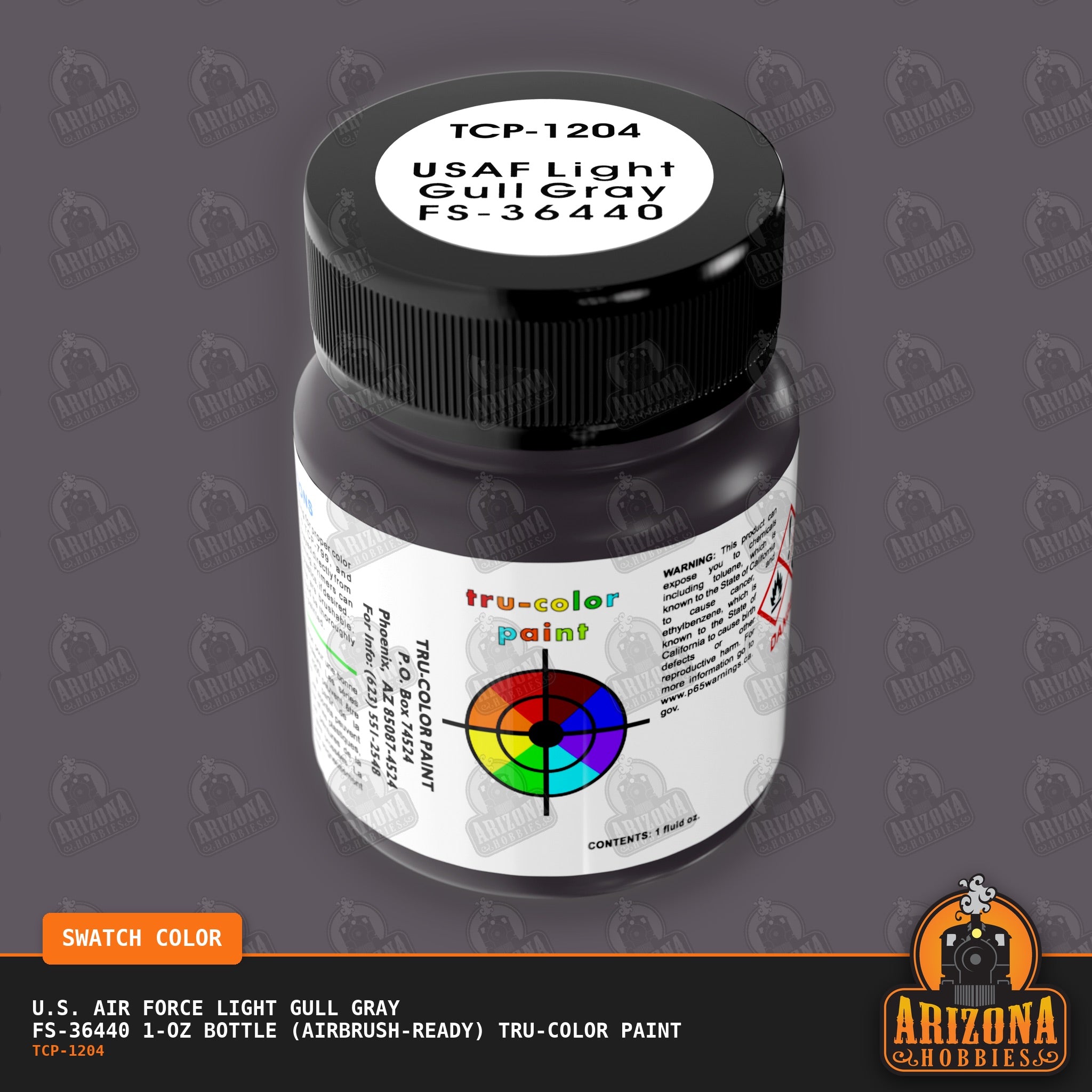 U.S. Air Force LIGHT GULL GRAY FS-36440 1-oz bottle (Air-brush) Tru-Color Paint-with color swatch-Arizona Hobbies