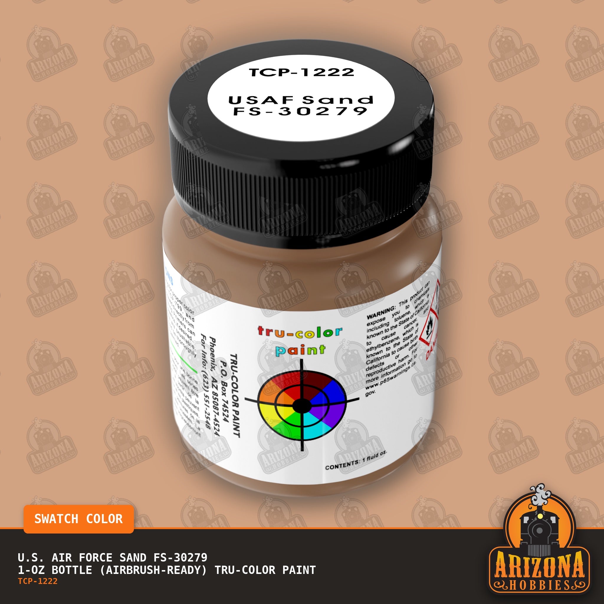 U.S. Air Force SAND FS-30279 1-oz bottle (Air-brush) Tru-Color Paint-with color swatch-Arizona Hobbies