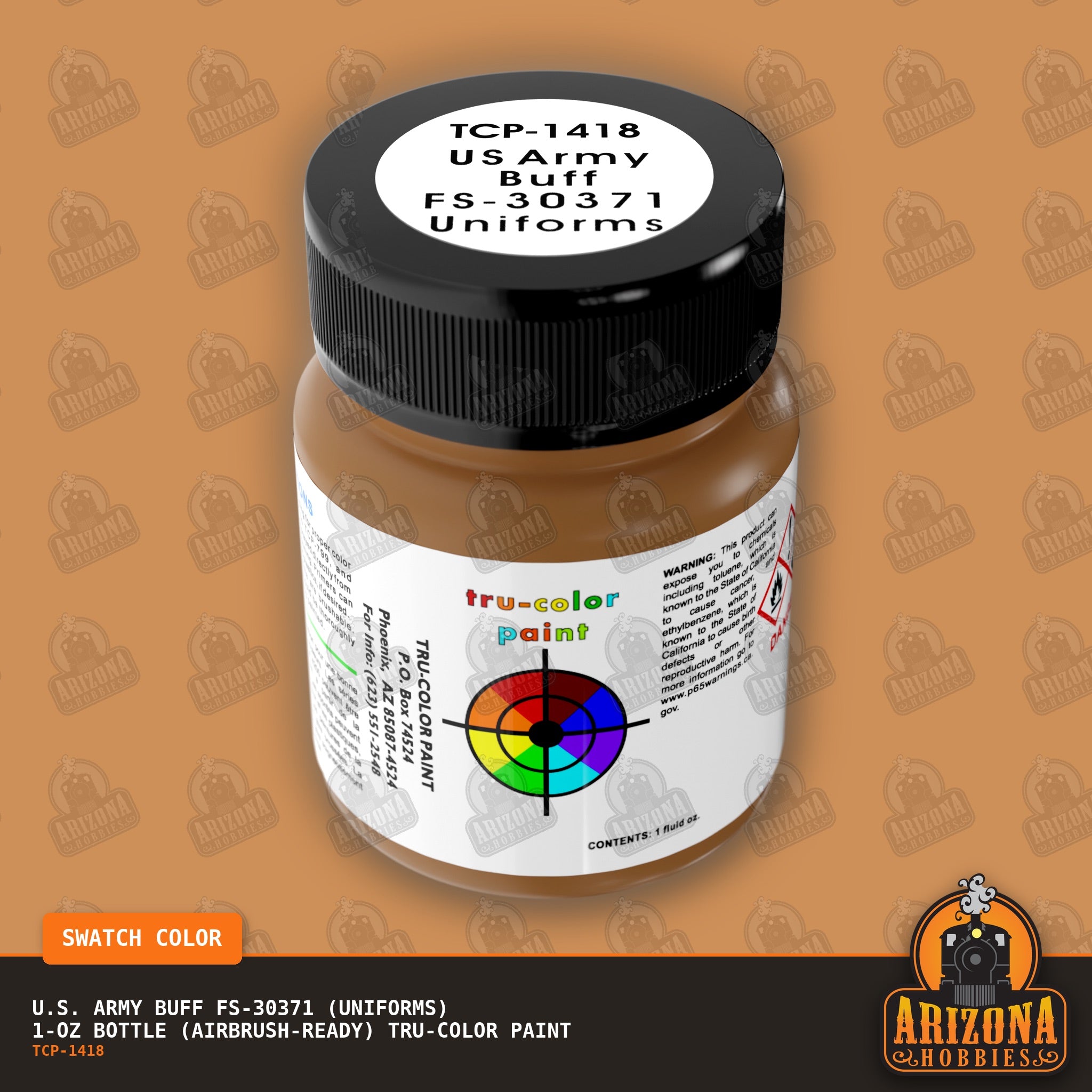 U.S. Army BUFF FS-30371 (Uniforms) 1-oz bottle (Air-brush) Tru-Color Paint-with color swatch-Arizona Hobbies