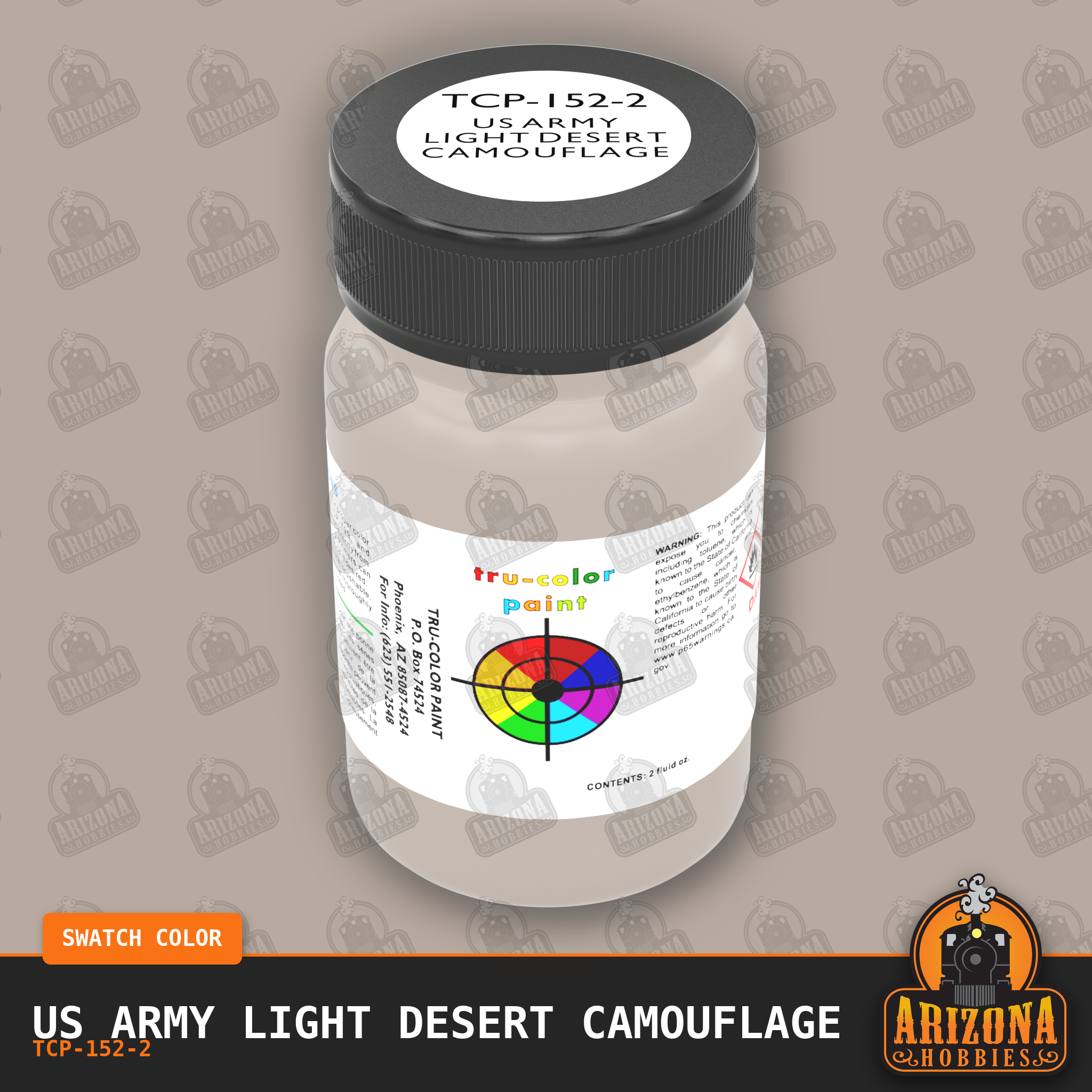 U.S. Army LIGHT DESERT CAMOUFLAGE 2-oz bottle (Air-brush) Tru-Color Paint SPECIAL ORDER ONLY-with color swatch-Arizona Hobbies