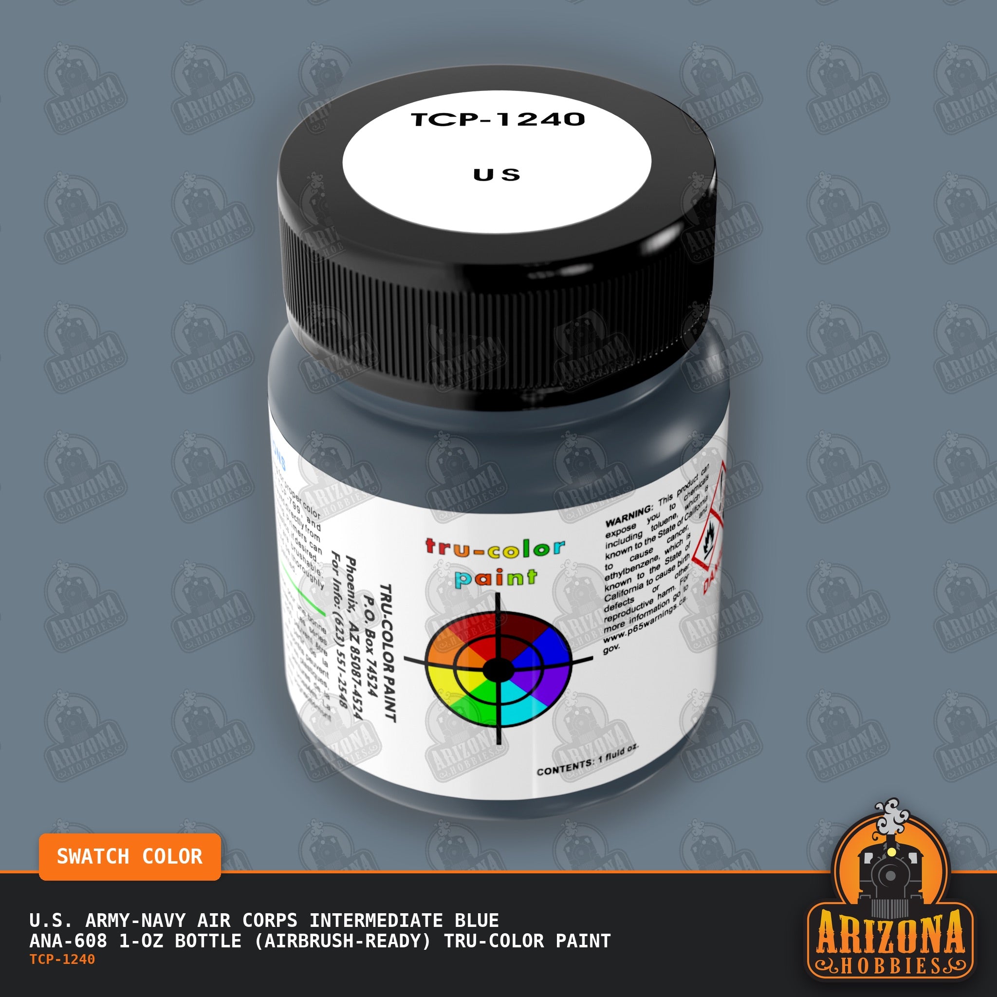 U.S. Army-Navy Air Corps INTERMEDIATE BLUE ANA-608 1-oz bottle (Air-brush) Tru-Color Paint-with color swatch-Arizona Hobbies
