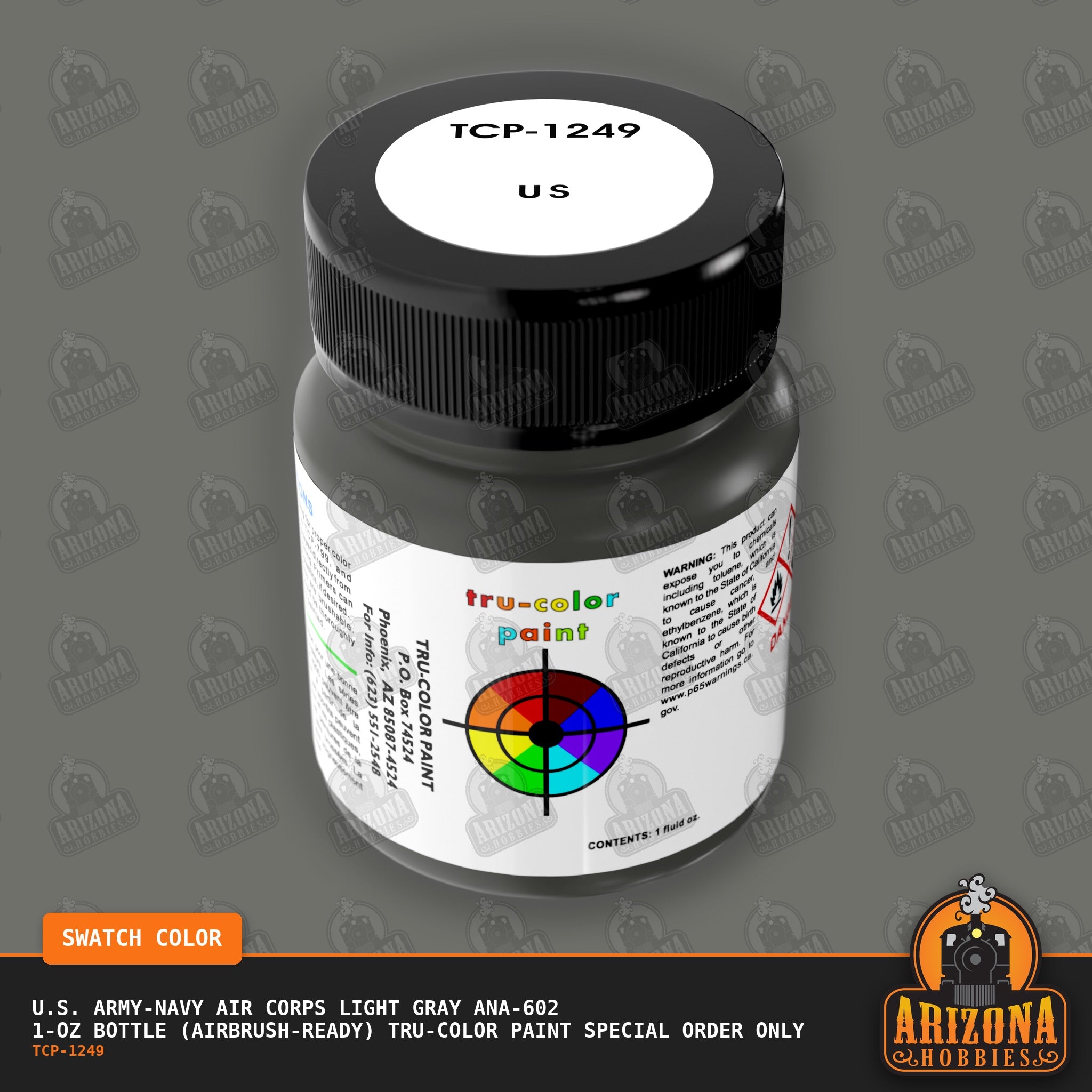 U.S. Army-Navy Air Corps LIGHT GRAY ANA-602 1-oz bottle (Air-brush) Tru-Color Paint SPECIAL ORDER ONLY-with color swatch-Arizona Hobbies