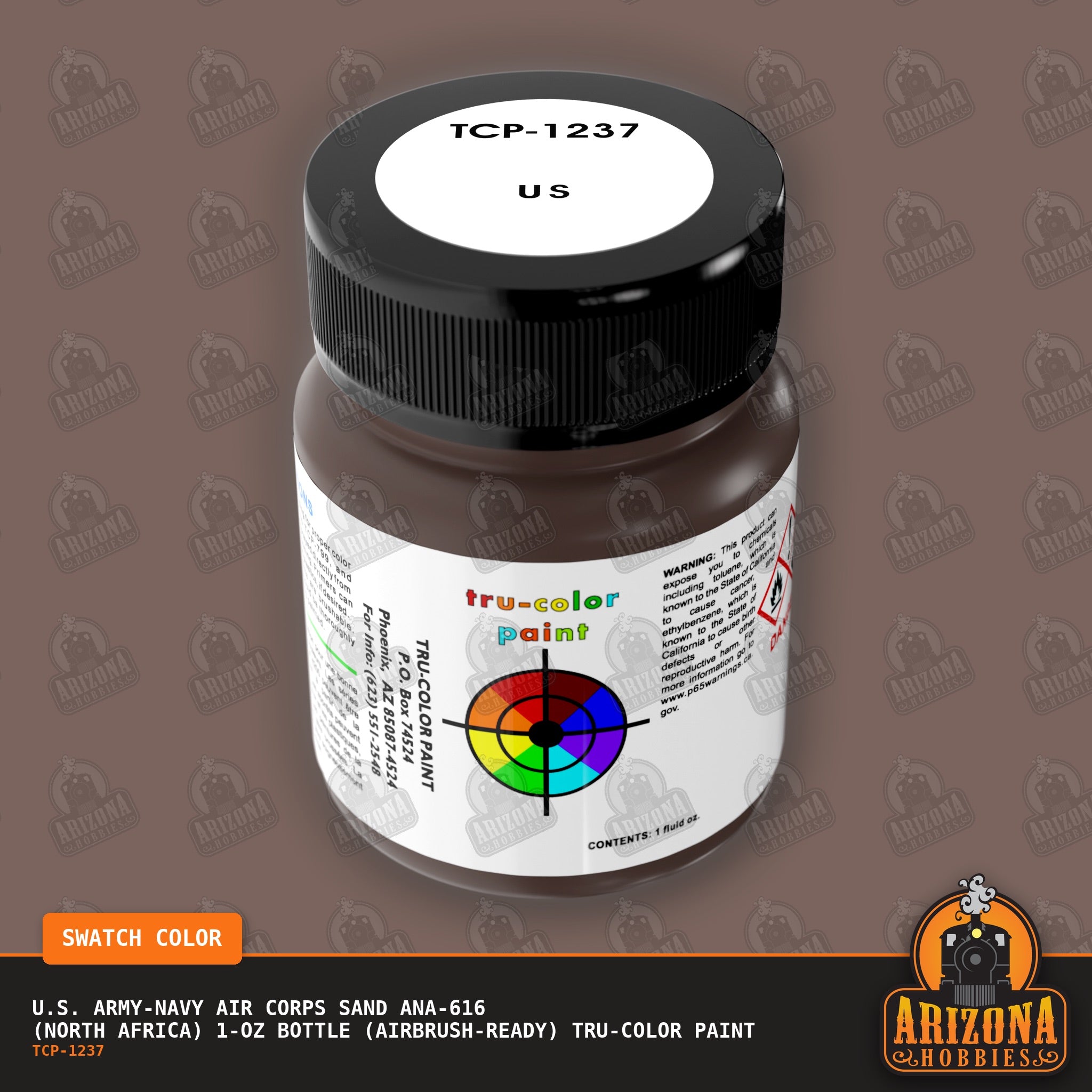 U.S. Army-Navy Air Corps SAND ANA-616 (North Africa) 1-oz bottle (Air-brush) Tru-Color Paint-with color swatch-Arizona Hobbies