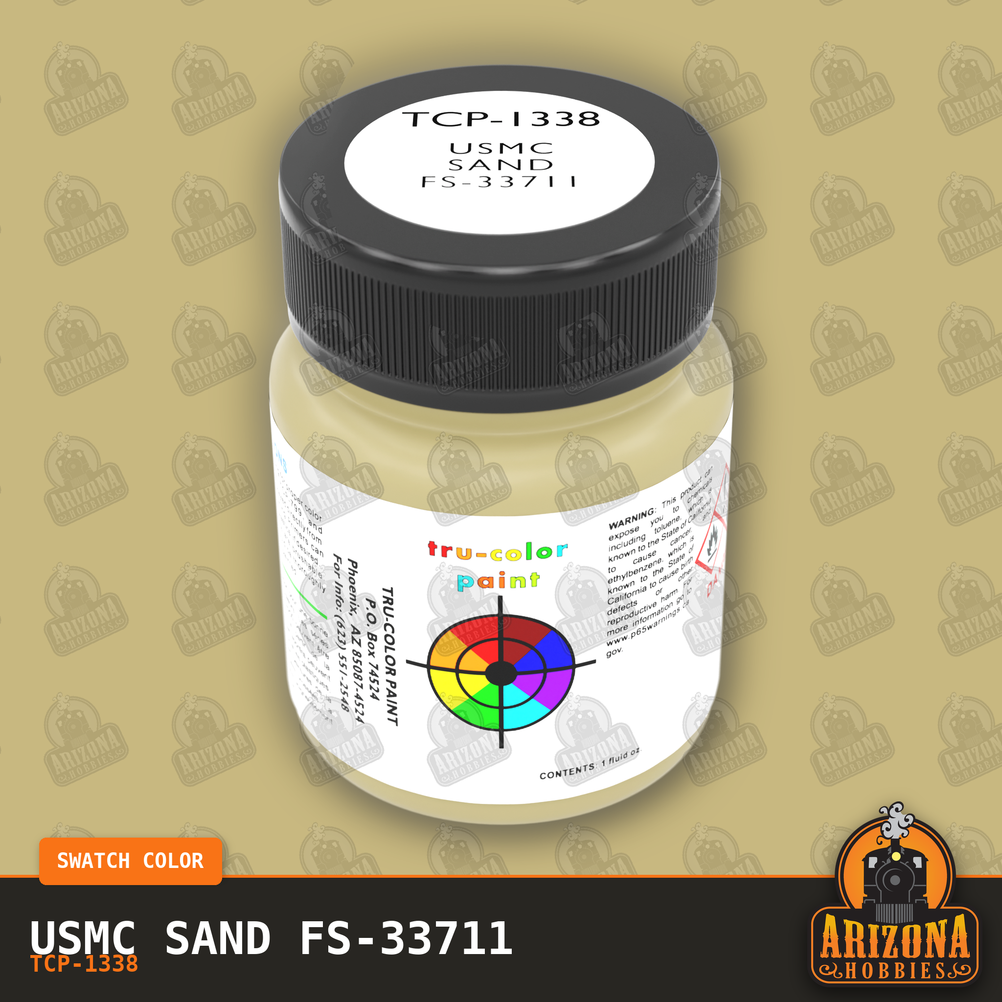 U.S. Marine Corps SAND (Helicopters) FS-33711 1-oz bottle (Air-brush) Tru-Color Paint-with color swatch-Arizona Hobbies