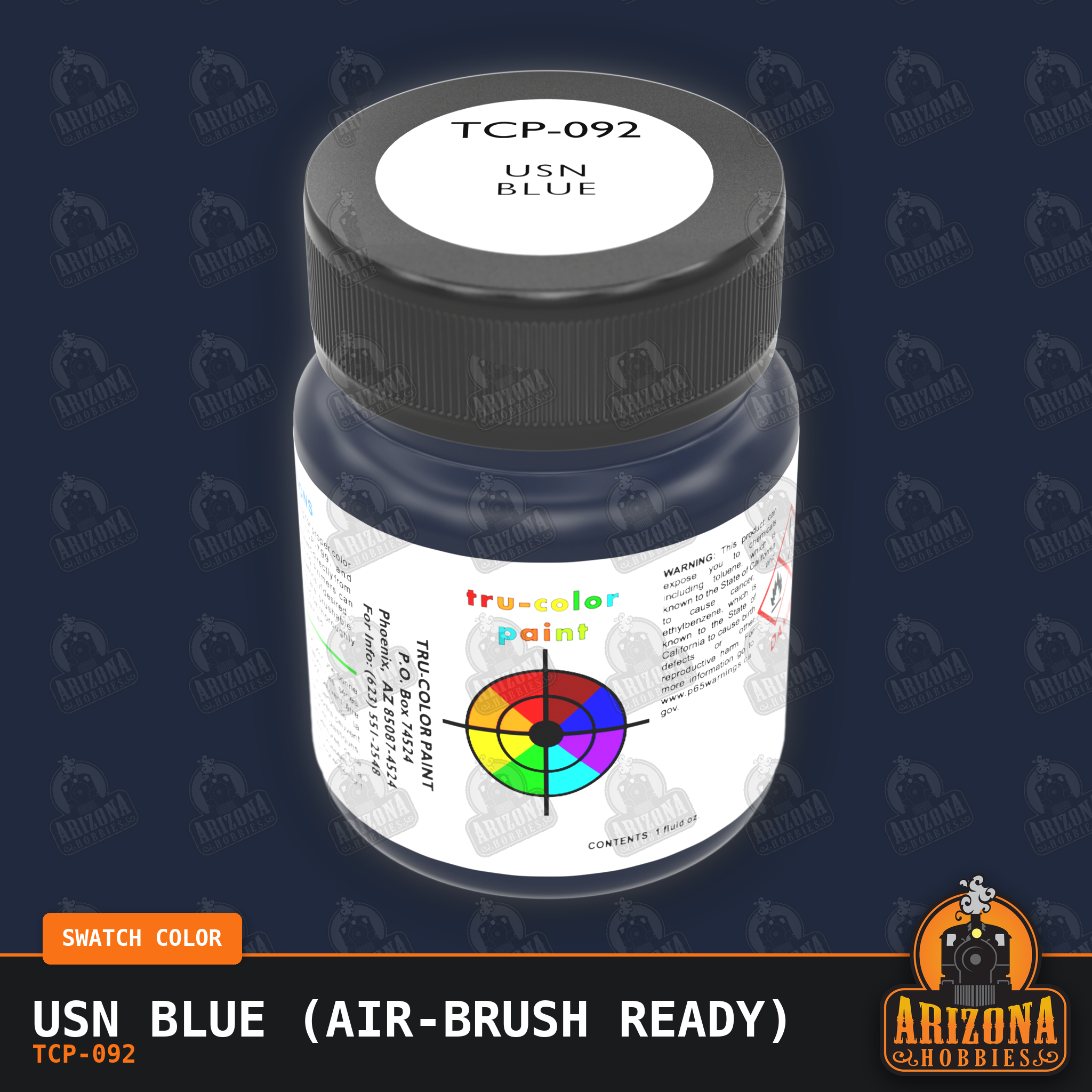 U.S. NAVY BLUE 1-oz bottle (Air-brush) Tru-Color Paint-with color swatch-Arizona Hobbies