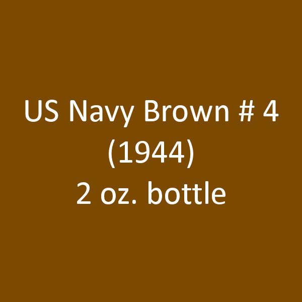 U.S. Navy BROWN No. 4 (1944-1945) 2-oz bottle (Air-brush) Tru-Color Paint SPECIAL ORDER ONLY-with color swatch-Arizona Hobbies