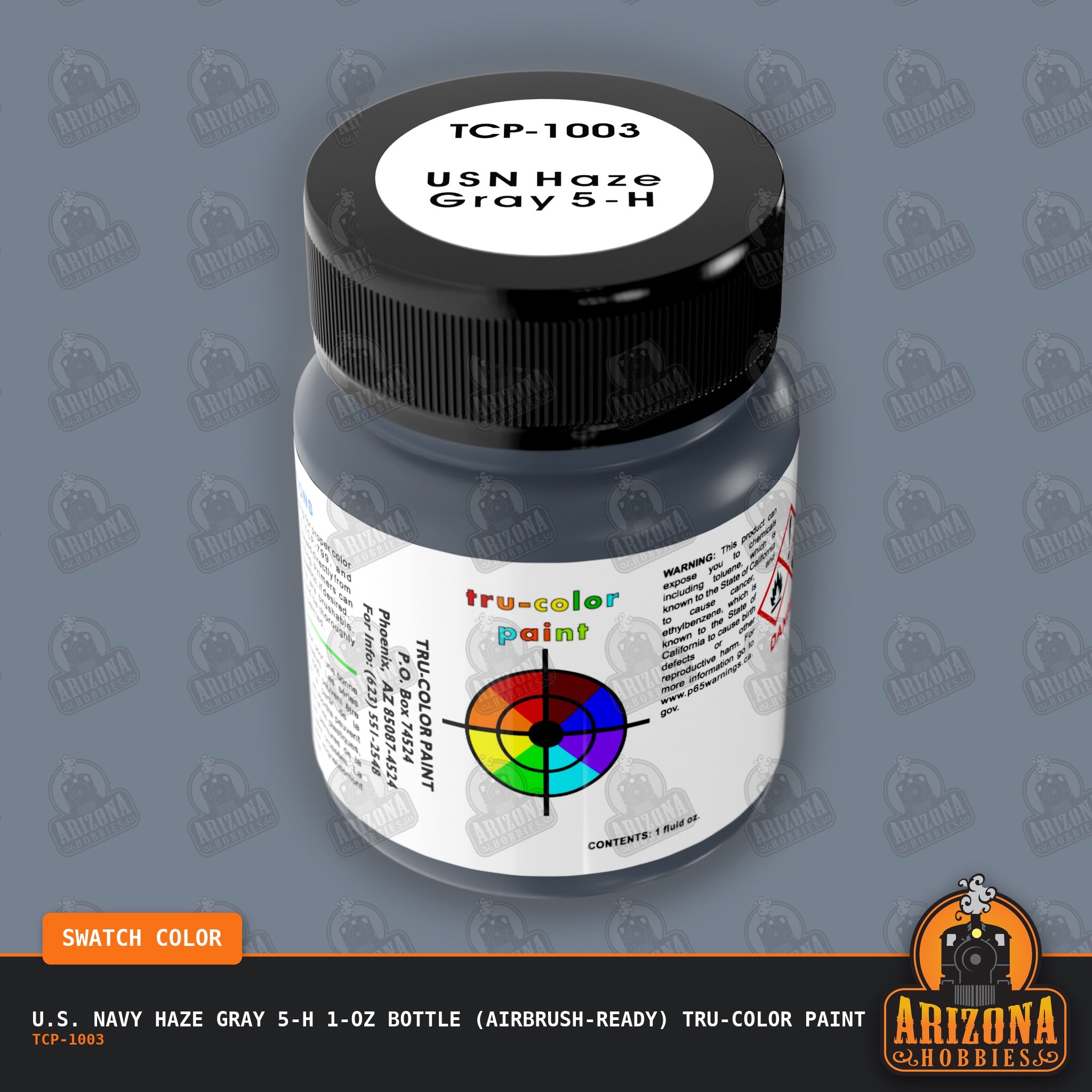 U.S. Navy HAZE GRAY 5-H 1-oz bottle (Air-brush) Tru-Color Paint-with color swatch-Arizona Hobbies