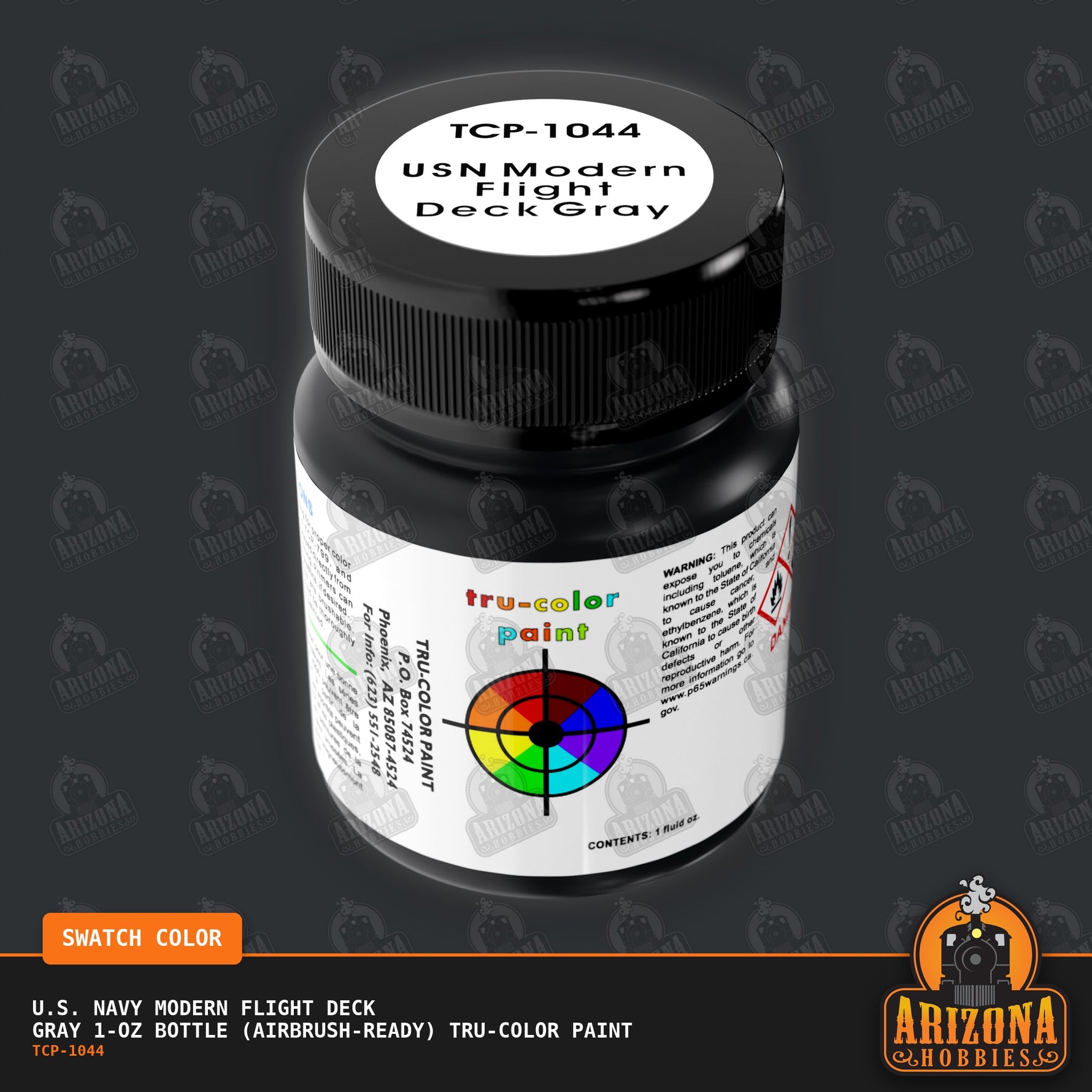 U.S. Navy MODERN FLIGHT DECK GRAY 1-oz bottle (Air-brush) Tru-Color Paint-with color swatch-Arizona Hobbies