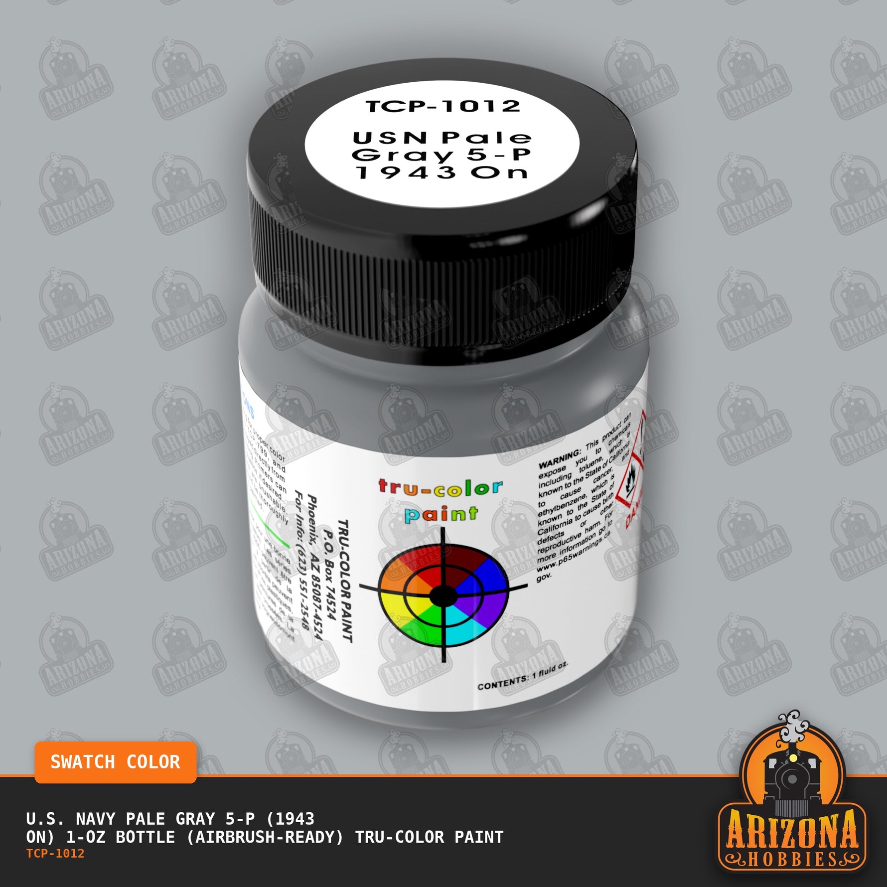 U.S. Navy PALE GRAY 5-P (1943 on) 1-oz bottle (Air-brush) Tru-Color Paint-with color swatch-Arizona Hobbies