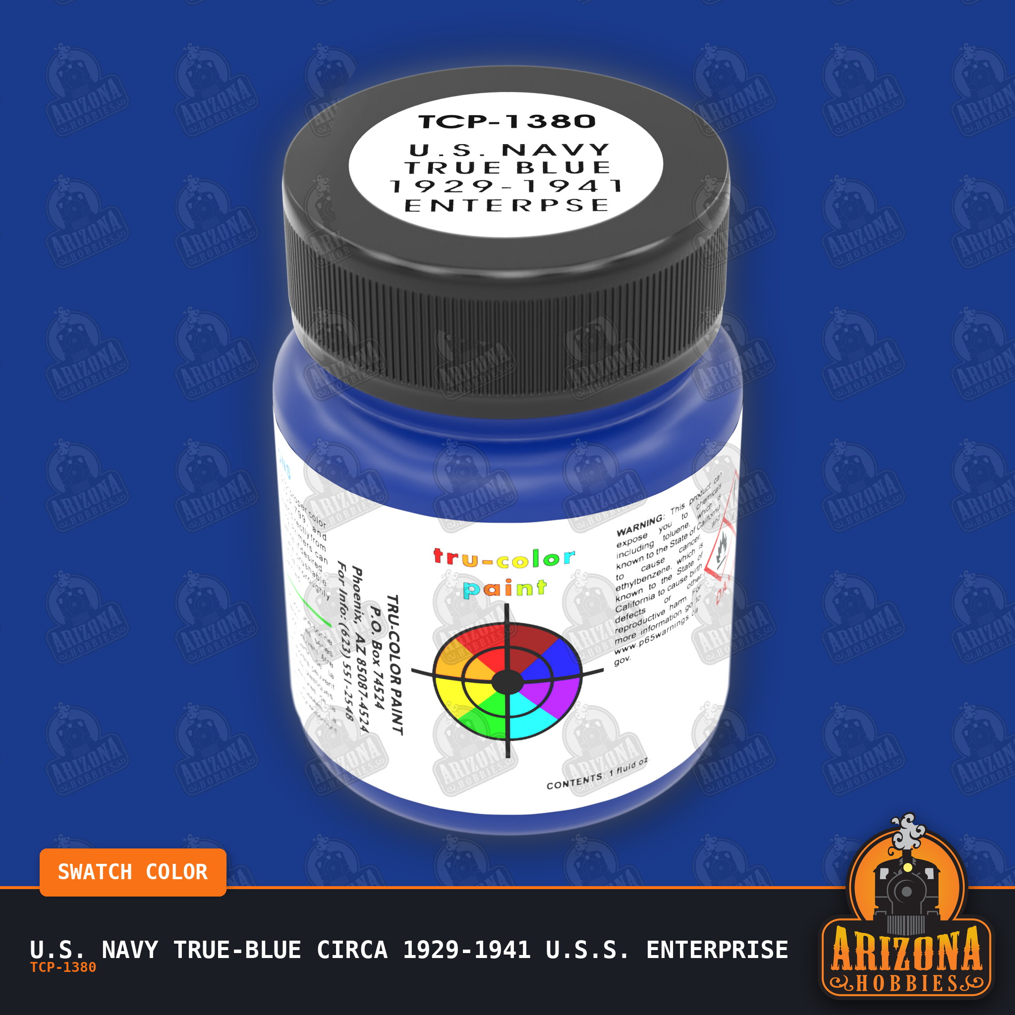 U.S. Navy TRUE-BLUE circa 1929-1941 U.S.S. Enterprise 1-oz bottle (Air-brush) Tru-Color Paint-with color swatch-Arizona Hobbies