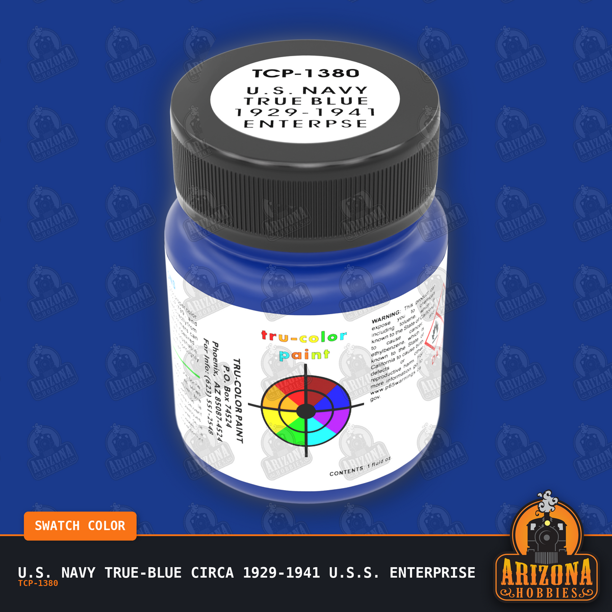 U.S. Navy TRUE-BLUE circa 1929-1941 U.S.S. Enterprise 1-oz bottle (Air-brush) Tru-Color Paint-with color swatch-Arizona Hobbies