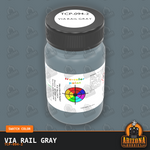 VIA Rail GRAY 2-oz bottle (Air-brush) Tru-Color Paint SPECIAL ORDER ONLY-with color swatch-Arizona Hobbies
