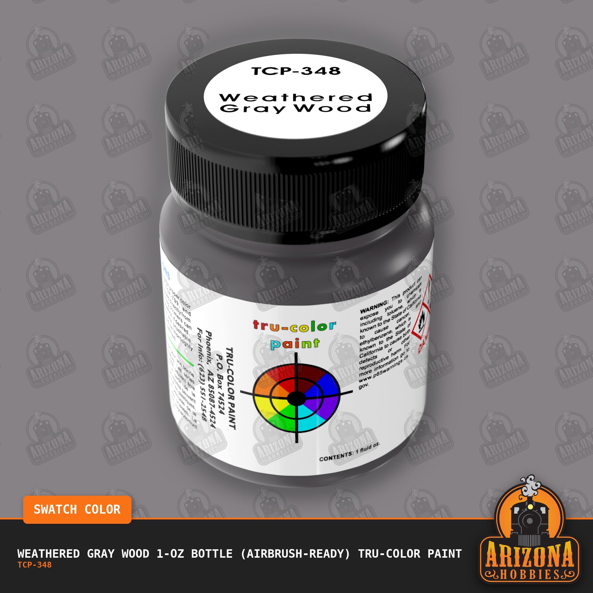 WEATHERED GRAY WOOD 1-oz bottle (Air-brush) Tru-Color Paint-with color swatch-Arizona Hobbies