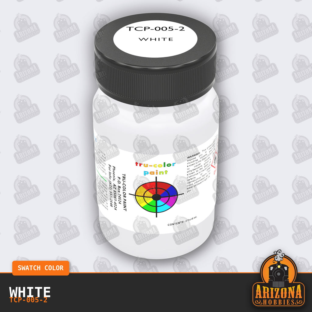 WHITE 2-oz Bottle (Air-brush) Tru-Color Paint-with color swatch-Arizona Hobbies