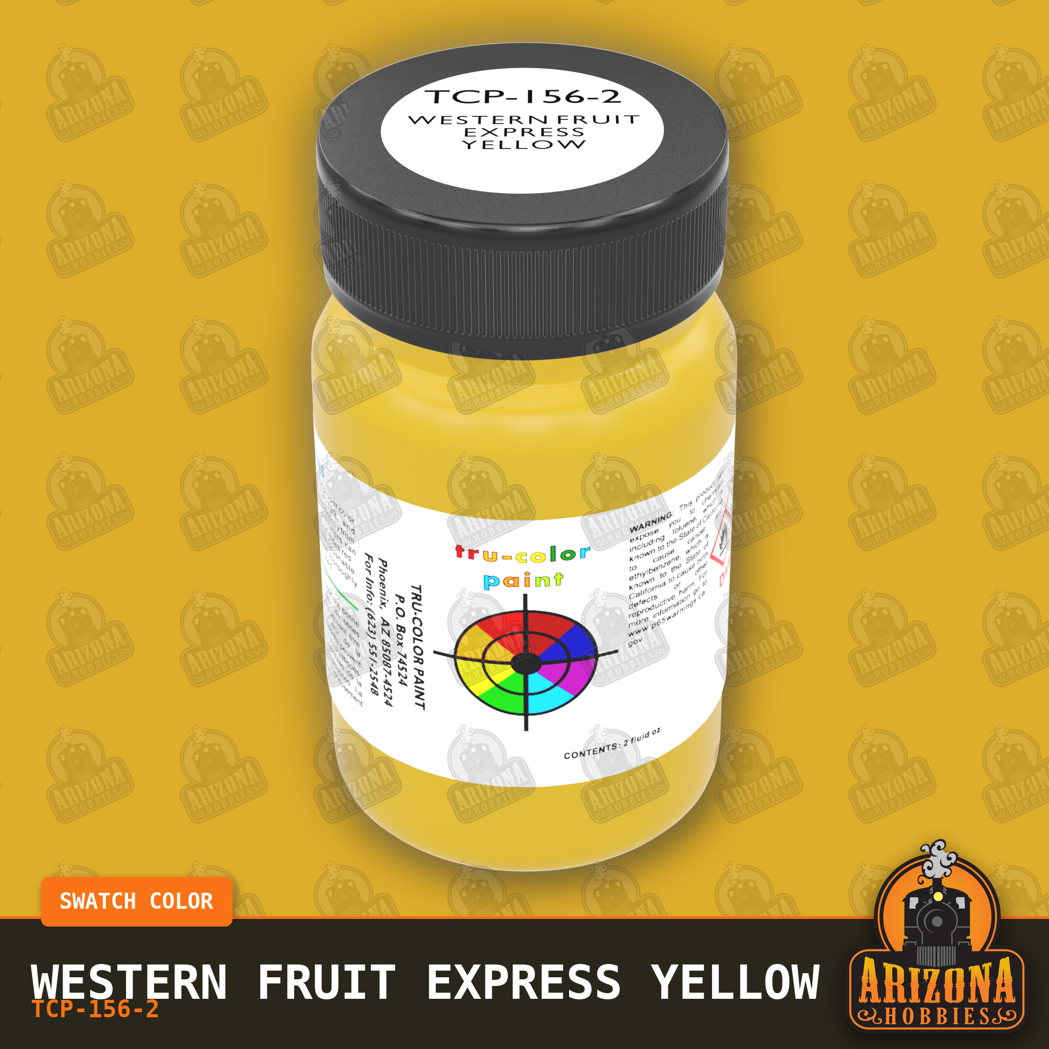 Western Fruit Express YELLOW 2-oz bottle (Air-brush) Tru-Color Paint SPECIAL ORDER ONLY-with color swatch-Arizona Hobbies