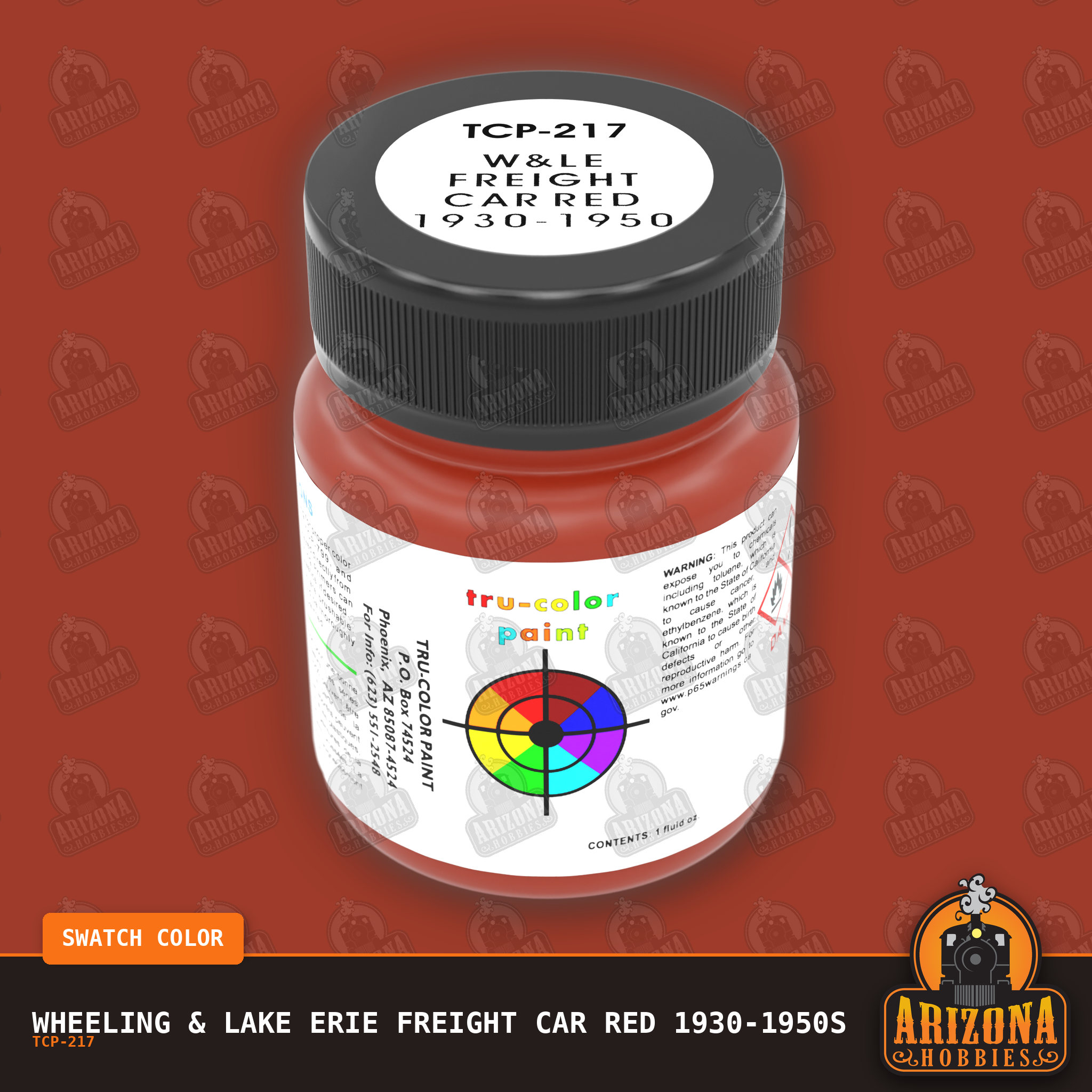 Wheeling & Lake Erie FREIGHT CAR RED 1930-1950s 1-oz bottle (Air-brush) Tru-Color Paint SPECIAL ORDER ONLY-with color swatch-Arizona Hobbies