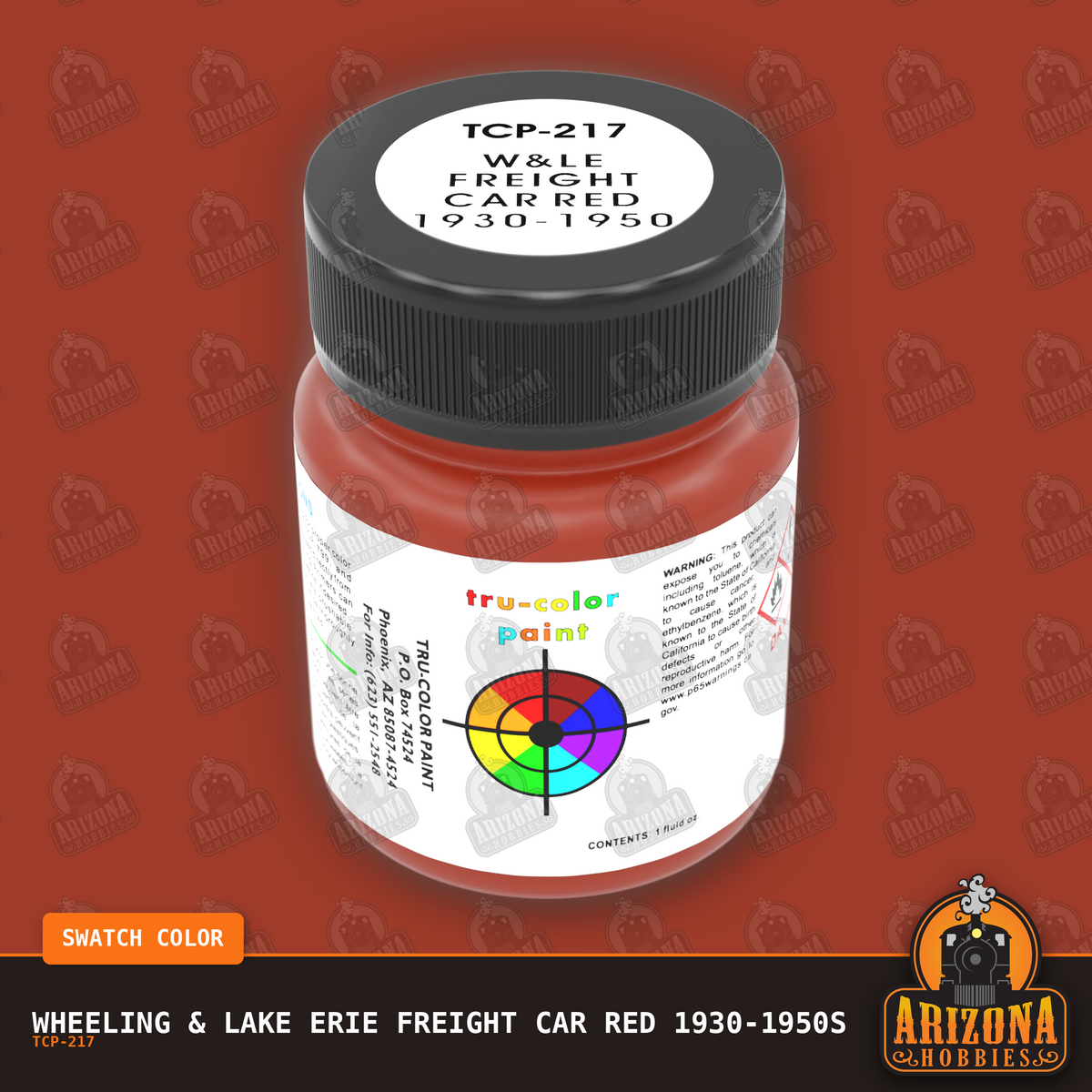 Wheeling & Lake Erie FREIGHT CAR RED 1930-1950s 1-oz bottle (Air-brush) Tru-Color Paint SPECIAL ORDER ONLY-with color swatch-Arizona Hobbies