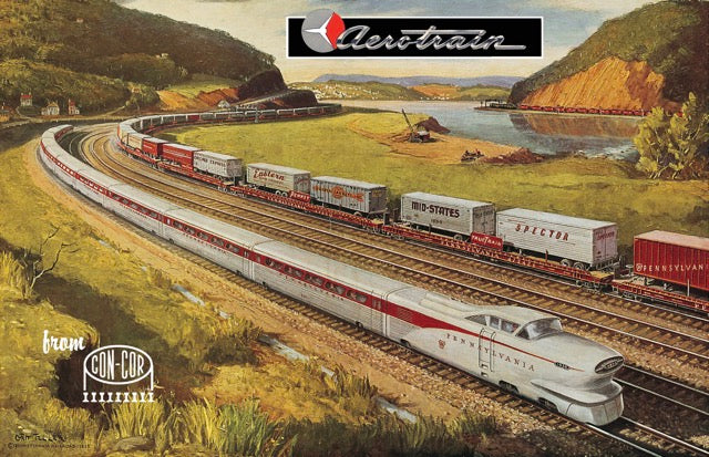 Con-Cor HO Scale GM Aerotrain 4-Car Set, GM Demonstrator (0001-008741)