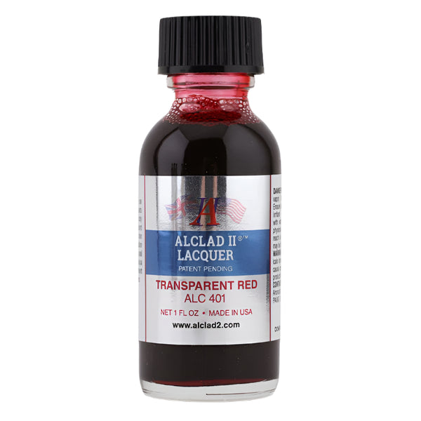 Alclad II Transparent Red Lacquer Model Paint in 1 oz Bottle for Modelers and Hobbyists