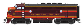 Broadway Limited 6652 HO EMD F3 A/B set Chicago Great Western CGW 101A 101B maroon red yellow