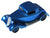 1:24 scale model car painted in Candy Electric Blue model paint, showcasing sleek design from above