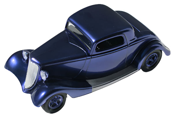 1:24 scale classic coupe model car painted in Candy Indigo Enamel paint for models with glossy finish