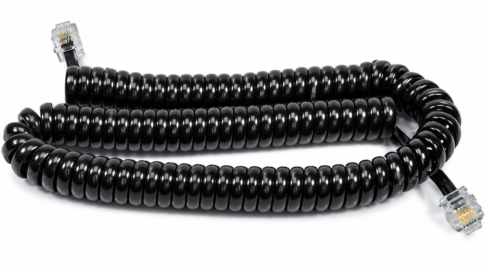 NCE 524-209 Coiled RJ Cable – 7 Ft Coil Cord with Plugs