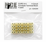 NCE 524-294 Euro 4-4 Terminal Strip (4-Pack)