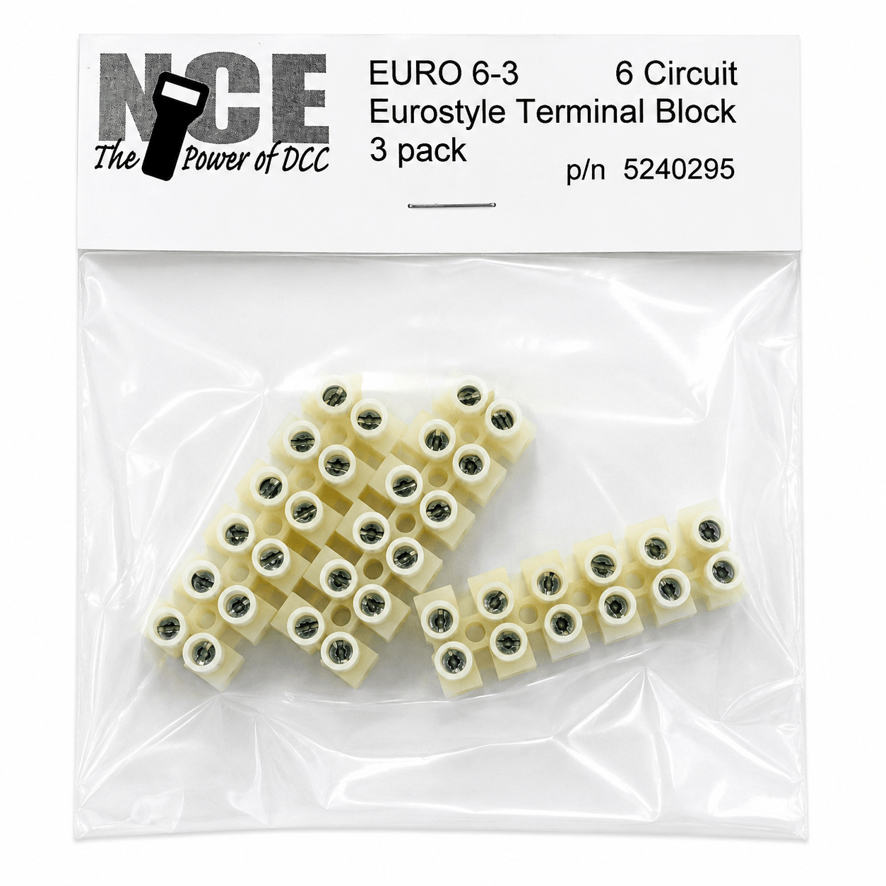 NCE 524-295 Euro 6-3 Terminal Strip (3-Pack)