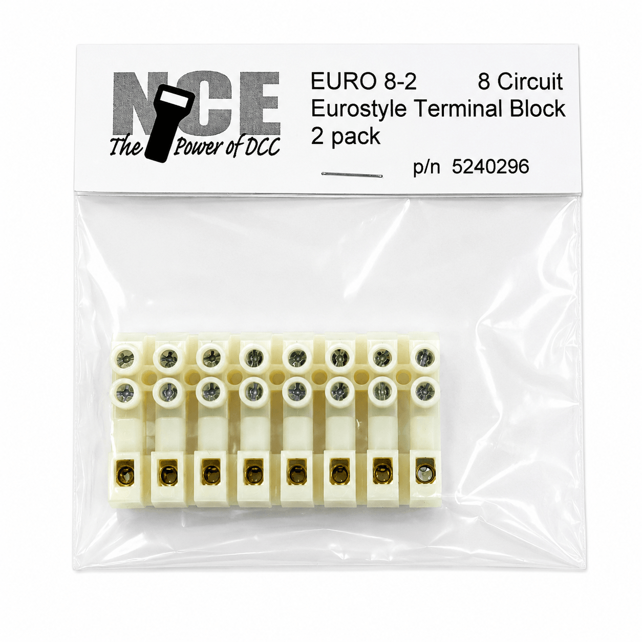 NCE 523-296 Euro 8-2 Terminal Strip (2-Pack)