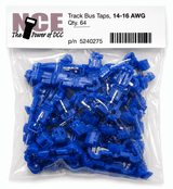 NCE 524-275 Track Bus Taps – Blue (14–16 AWG) 64-Pack