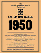 Santa Fe Railway 1950 System Time Table Reprint - Arizona Hobbies LLC