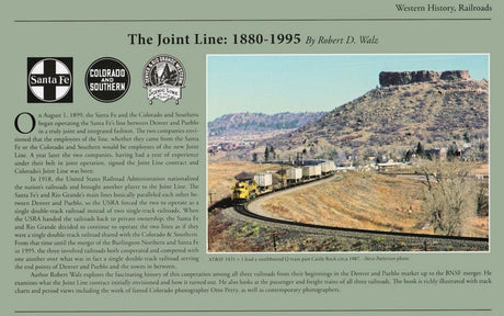 Book cover of 'The Joint Line: 1880-1995' by Robert D. Wela, featuring a train on a landscape with mountainous background.