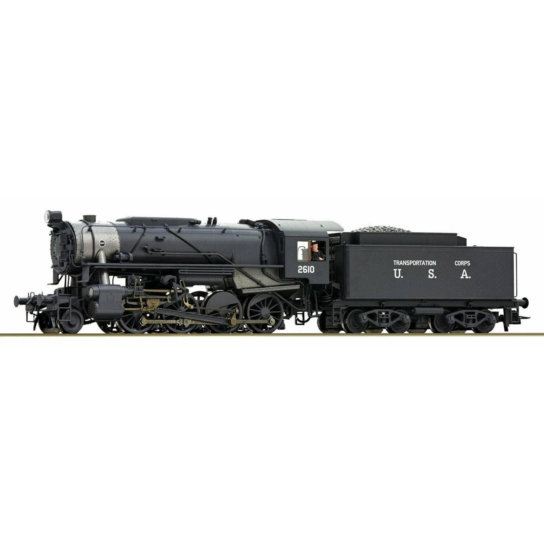 ROCO - HO Scale - USATC S160 Steam Locomotive #2610 – DCC & Sound