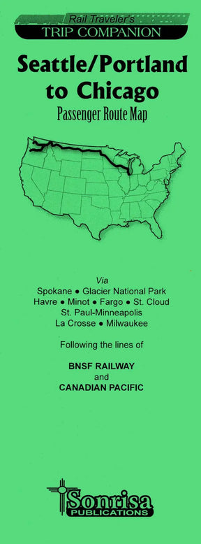 AMTRAK Seattle/Portland to Chicago Route Maps - Arizona Hobbies LLC