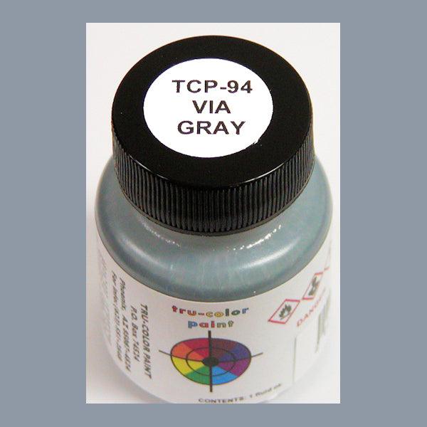 VIA Rail GRAY 1 oz bottle (Airbrush-ready) Tru-Color Paint - Arizona Hobbies LLC