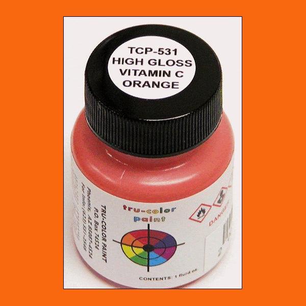 High-gloss VITAMIN C ORANGE 1 oz bottle (Airbrush-ready) Tru-Color Paint - Arizona Hobbies LLC